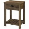 Cheapest 🛒 Walker Edison 18" Country Single Drawer Bedroom Nightstand In Rustic Oak ✨