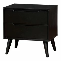 Best deal 🛒 Maklaine 23.63" Mid-Century Modern Wood Nightstand In Black 🔥