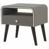 Budget 🛒 Maklaine 16" 1-drawer Transitional Wood Curved Edge Nightstand In Gray And Black ✨