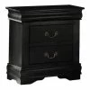 Cheapest 😉 Maklaine 15.43" Transitional Wood Nightstand With 2 Drawers In Black 😍