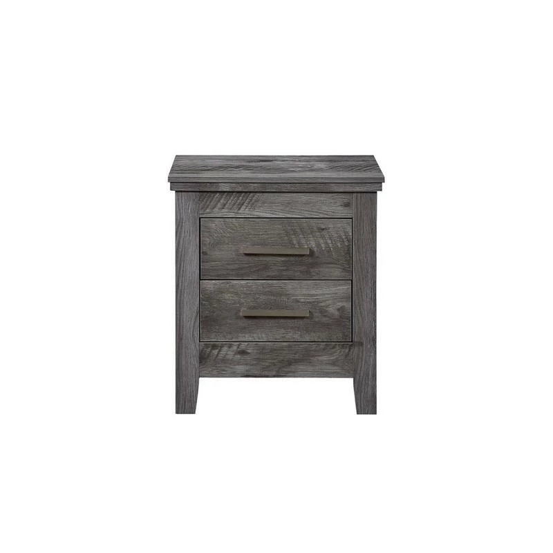 Cheapest ๐ Maklaine 15.5" 2-drawer Transitional Solid Wood Nightstand In Rustic Gray ๐ - Image 2