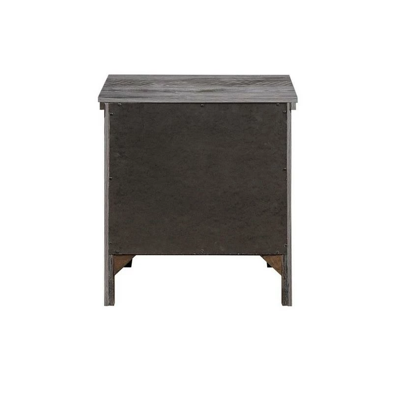 Cheapest ๐ Maklaine 15.5" 2-drawer Transitional Solid Wood Nightstand In Rustic Gray ๐ - Image 3