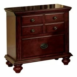 Buy 🔥 Maklaine 24" Transitional Wood Nightstand In Cherry 🔥