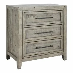 Flash Sale โญ Kosas Home Ridge 3-drawer Transitional Reclaimed Pine Nightstand In Khaki Gray โ