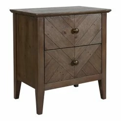 Promo ๐ Kosas Home Bowen 2-drawer Transitional Reclaimed Pine Nightstand In Lark Brown โ๏ธ