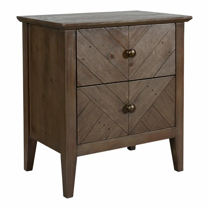 Promo ๐ Kosas Home Bowen 2-drawer Transitional Reclaimed Pine Nightstand In Lark Brown โ๏ธ