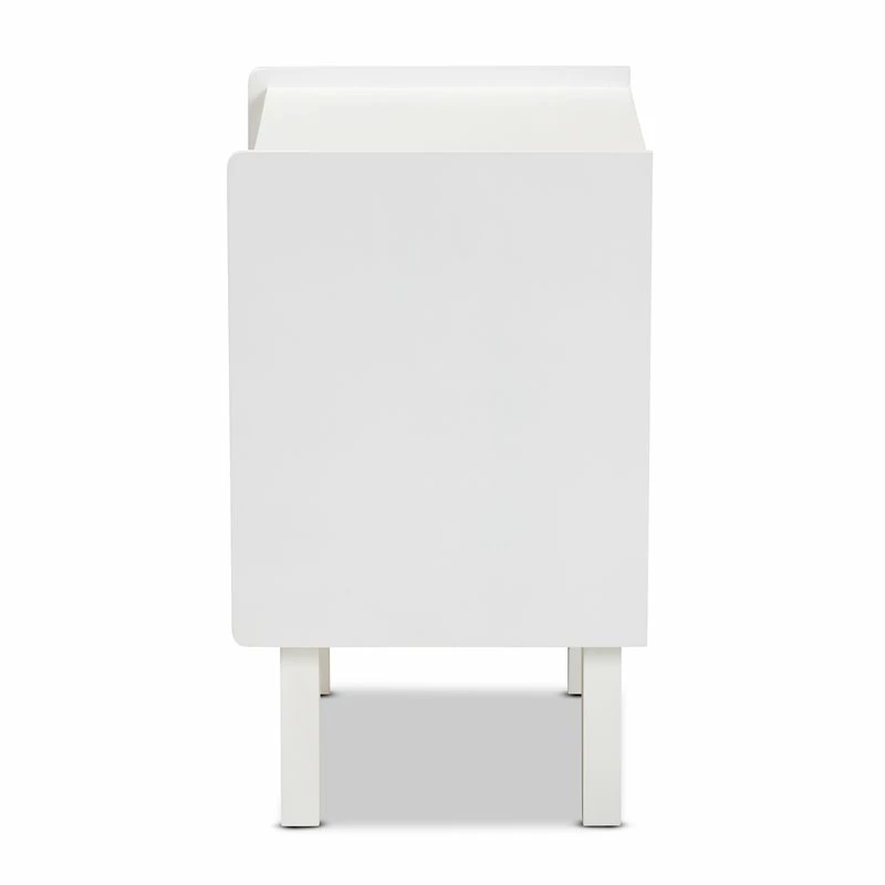 Coupon 🔔 Baxton Studio Balta Brown Rattan And White Finished Wood 2-Drawer End Table 🔔 - Image 5