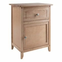 Top 10 😀 Winsome Night Stand With Cabinet And Drawer In Natural Finish 🧨