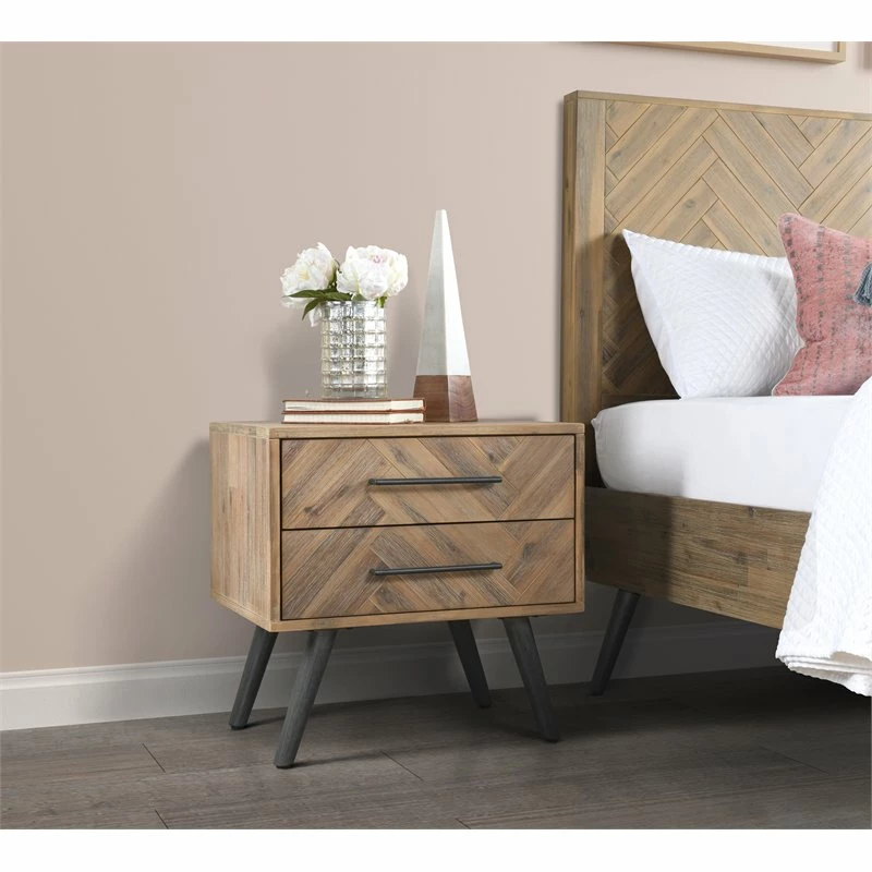 Wholesale 💯 Kosas Home Soren 2-drawer Mid-Century Acacia Wood Nightstand In Multi Natural 🥰 - Image 2