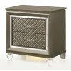 New 🤩 Avalon Furniture Saville Row Rubber Wood Nightstand In Antique Platinum Silver 👏