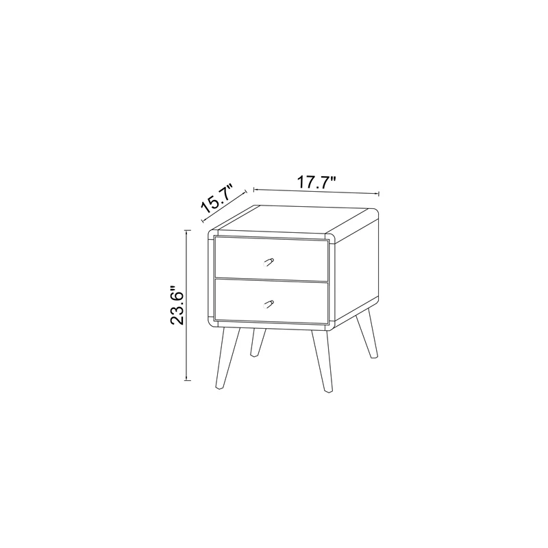Coupon ❤️ Pemberly Row Mid-Century Modern Two Drawer Nightstand In White 🛒 - Image 3