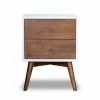 Coupon ❤️ Pemberly Row Mid-Century Modern Two Drawer Nightstand In White 🛒