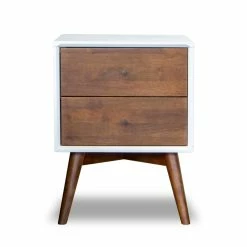 Coupon ❤️ Pemberly Row Mid-Century Modern Two Drawer Nightstand In White 🛒
