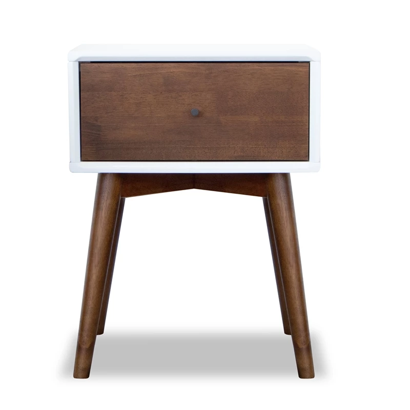 Hot Sale ๐ Pemberly Row Mid-Century Solid Wood 1-Drawer Night Stand In White โ