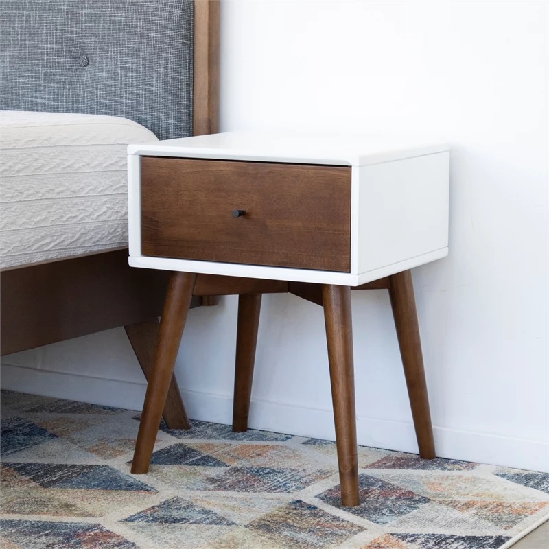 Hot Sale ๐ Pemberly Row Mid-Century Solid Wood 1-Drawer Night Stand In White โ - Image 4