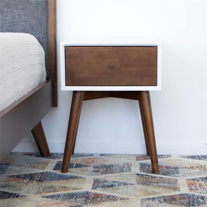 Hot Sale ๐ Pemberly Row Mid-Century Solid Wood 1-Drawer Night Stand In White โ - Image 5