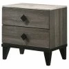 Deals 😍 Bowery Hill Rustic Nightstand In Faux Marble And Rustic Gray Oak 👍