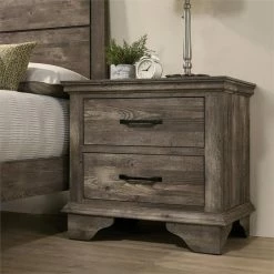 Top 10 🔔 Furniture Of America Gafin Transitional Solid Wood 2-Drawer Nightstand In Gray 👍