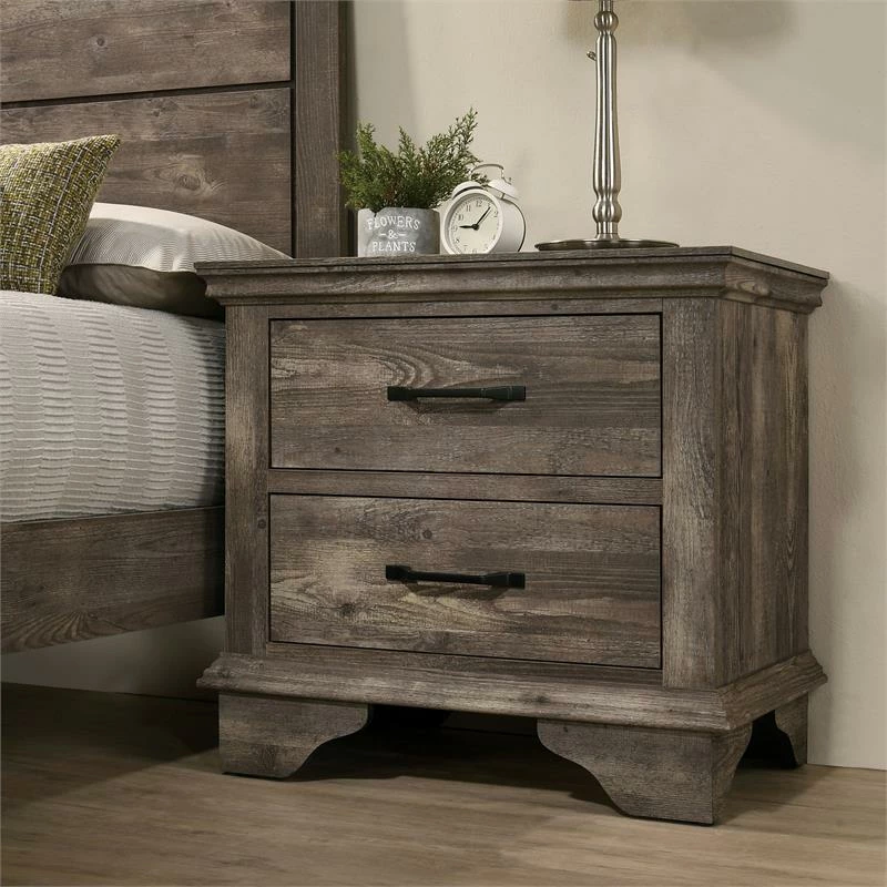 Top 10 ๐ Furniture Of America Gafin Transitional Solid Wood 2-Drawer Nightstand In Gray ๐