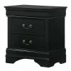Best Sale 🤩 Furniture Of America Jussy Transitional Solid Wood 2-Drawer Nightstand In Black ⭐