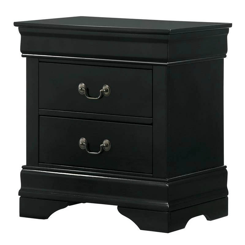 Coupon ๐ Furniture Of America Jussy Transitional Black Solid Wood Nightstand Set Of 2 ๐งจ - Image 2