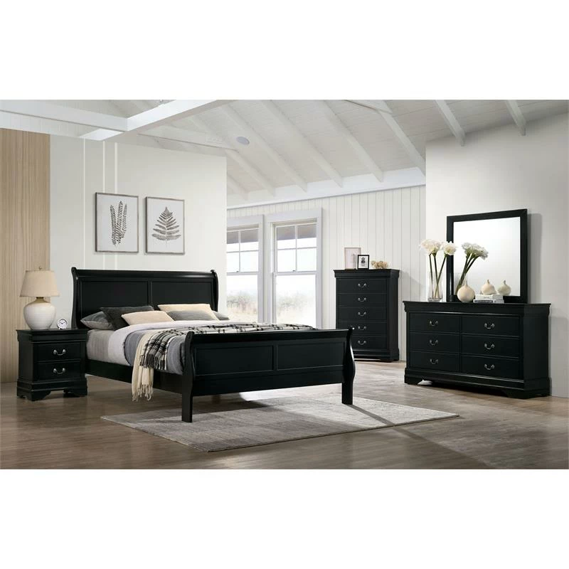 Coupon ๐ Furniture Of America Jussy Transitional Black Solid Wood Nightstand Set Of 2 ๐งจ - Image 3