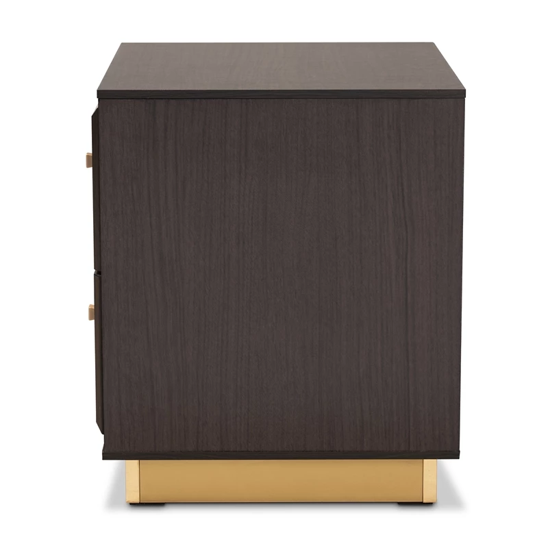 Outlet ๐ Baxton Studio Cormac Transitional Wood And Gold Metal 2-Drawer Nightstand ๐ฅฐ - Image 4