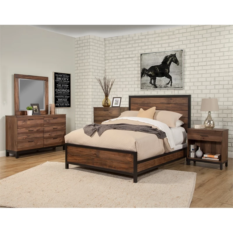 Buy ๐ฅ Home Square 2 Piece Bedroom Set With Two 1 Drawer Wood Nightstands In Rustic Pine ๐ - Image 4