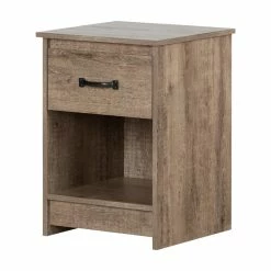 Hot Sale 🔔 Pemberly Row Transitional 1-Drawer Nightstand In Weathered Oak 🔔