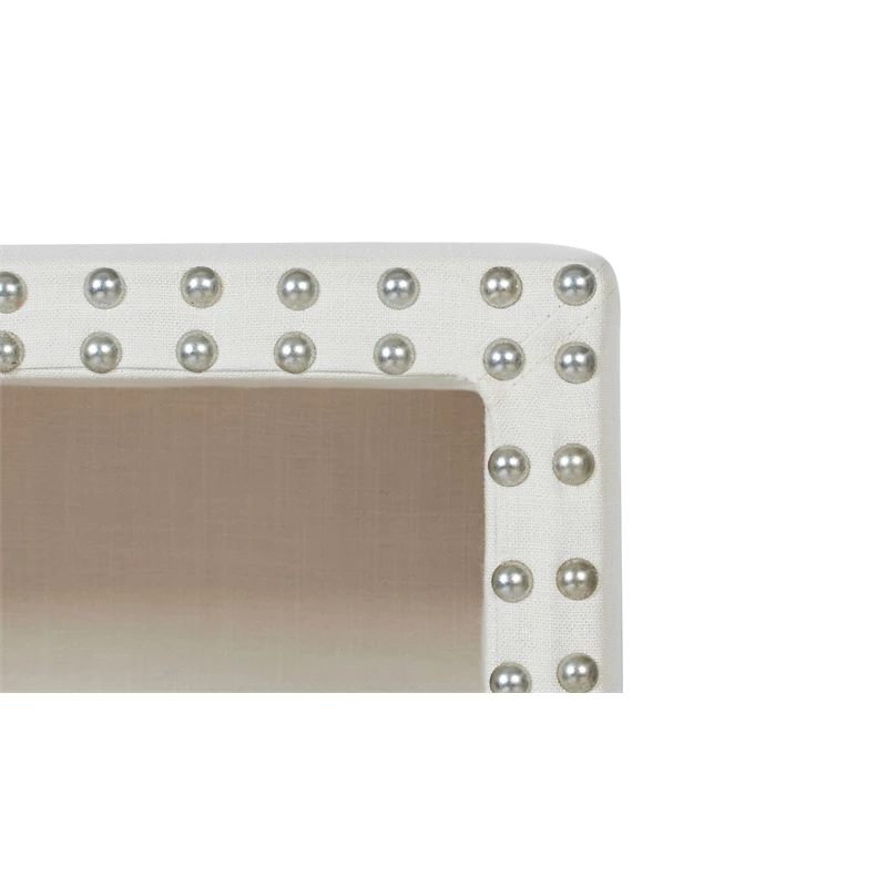 Best deal โ๏ธ Maklaine Modern Side Table With Nailhead Accents In Antique White ๐งจ - Image 3