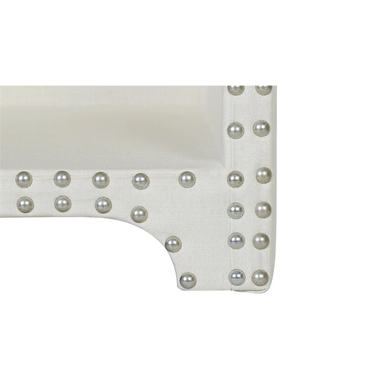 Best deal โ๏ธ Maklaine Modern Side Table With Nailhead Accents In Antique White ๐งจ - Image 5