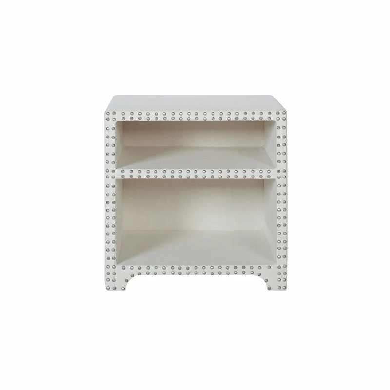 Best deal โ๏ธ Maklaine Modern Side Table With Nailhead Accents In Antique White ๐งจ