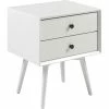 Coupon 🔥 Pemberly Row Mid Century Modern 2-Drawer Bedroom Nightstand In White ✨
