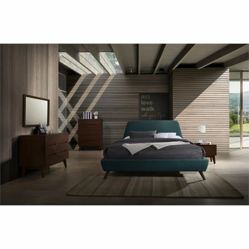 Outlet ✨ Limari Home Lewis Mid-Century Wood And Stainless Steel Nightstand In Walnut 👏 - Image 2