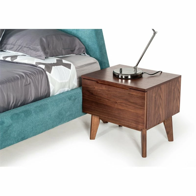 Outlet ✨ Limari Home Lewis Mid-Century Wood And Stainless Steel Nightstand In Walnut 👏 - Image 3