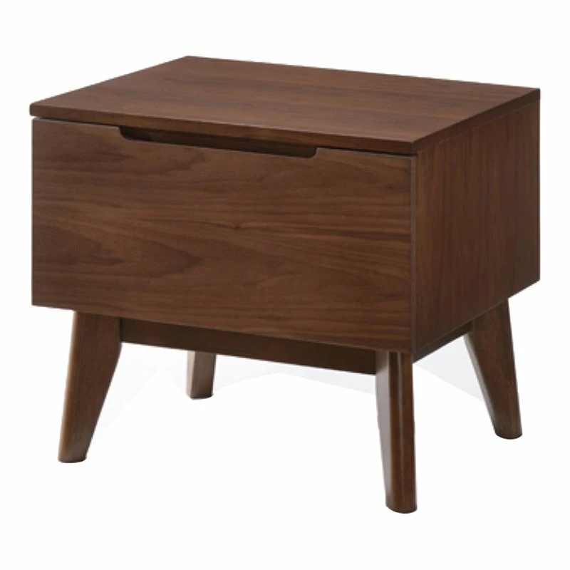Outlet ✨ Limari Home Lewis Mid-Century Wood And Stainless Steel Nightstand In Walnut 👏
