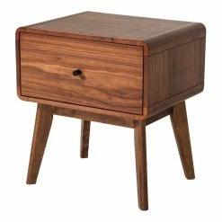Best deal 👏 Limari Home Marshall Mid-Century Wood And Stainless Steel Nightstand In Walnut 😍