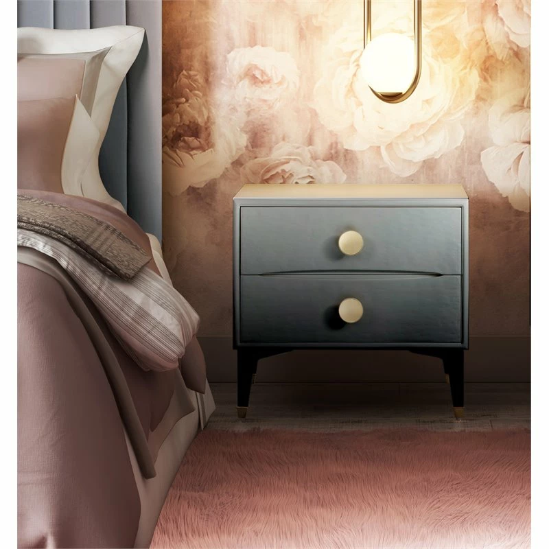 Wholesale 👍 TOV Furniture Divine 23"H Transitional MDF Wood Nightstand In Gray 😉 - Image 2