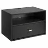 Buy 😀 Prepac Floating Transitional Composite Wood Nightstand With Open Shelf In Black ⭐