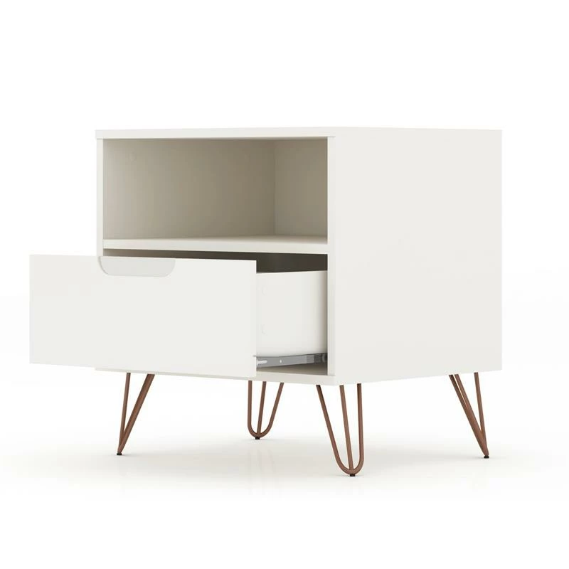 Buy ๐ Eden Home Wood Modern Glam Nightstand In Off White And Nature โจ - Image 4