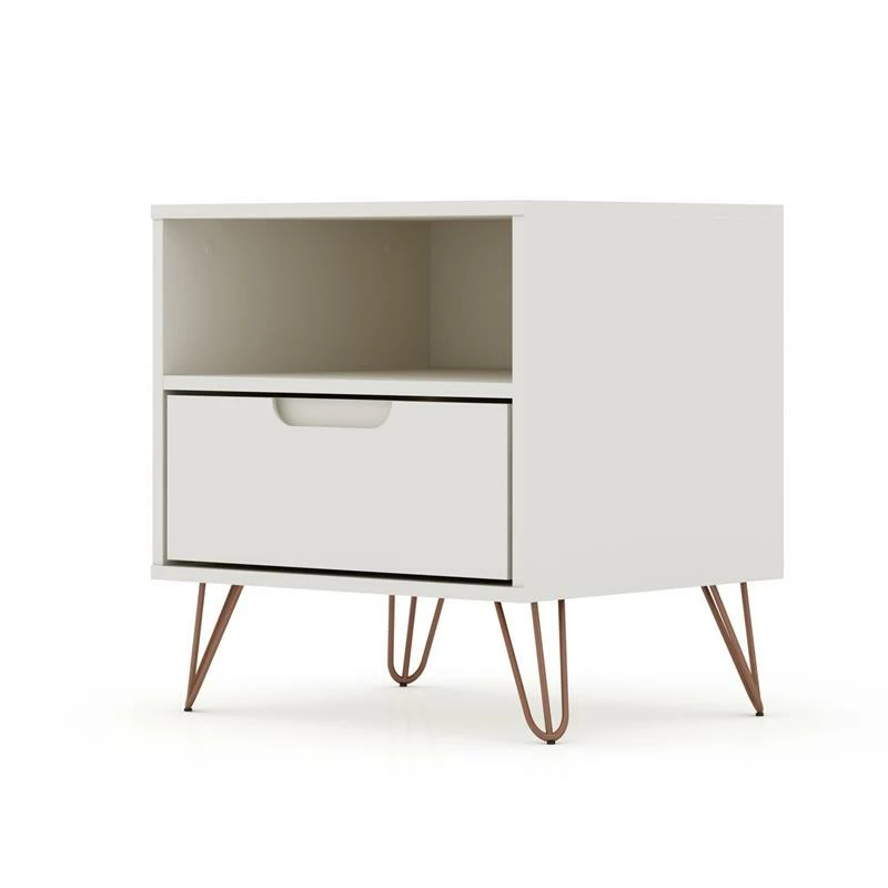 Buy ๐ Eden Home Wood Modern Glam Nightstand In Off White And Nature โจ - Image 8