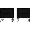 Hot Sale ✨ Eden Home Mid-Century Modern Wood 2 PC 2 Drawer Nightstand Set In Black 🧨