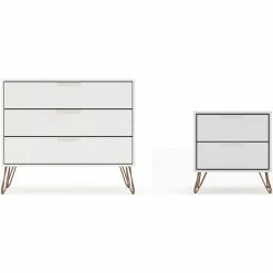 Best reviews of 🧨 Eden Home Wood Mid Century Modern 👗 Dresser And Nightstand Set In White 😀