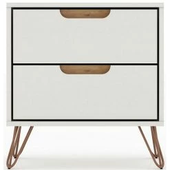 Wholesale 🤩 Pemberly Row Mid-Century Modern Wood Nightstand In Off White & Nature ⭐