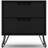 Deals 🔥 Pemberly Row Wood Mid Century Modern 2 Drawer Nightstand In Black 💯