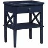 Cheap ✔️ Comfort Pointe Marta Midnight Blue Wood Nightstand ⭐
