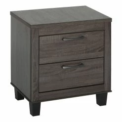 Budget 🎉 Better Home Products Silver Fox Mid Century Modern 2 Drawer Nightstand In Gray 👏