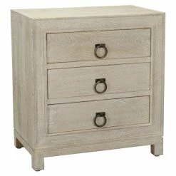 Outlet ๐ฅ Kosas Home Cape 30x27" 3-Drawer Mango Wood Nightstand In Antique Beige โจ
