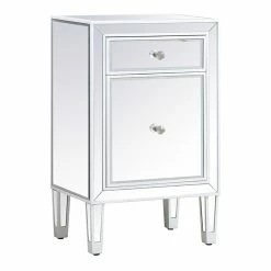 Top 10 ❤️ Elegant Decor Reflexion 18" Metal And MDF Mirrored Nightstand In White 👍