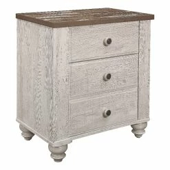 New ๐ Lexicon Nashville Nightstand In Bed In 2-Tone Finish (Antique White And Brown) ๐